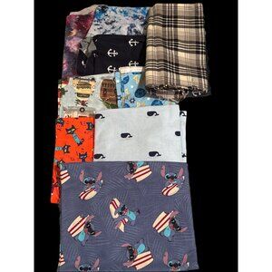 8 Pieces of Varying Sized Fabric Scraps
